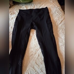 Equestrian Full Seat Black Leggings with Side Pockets